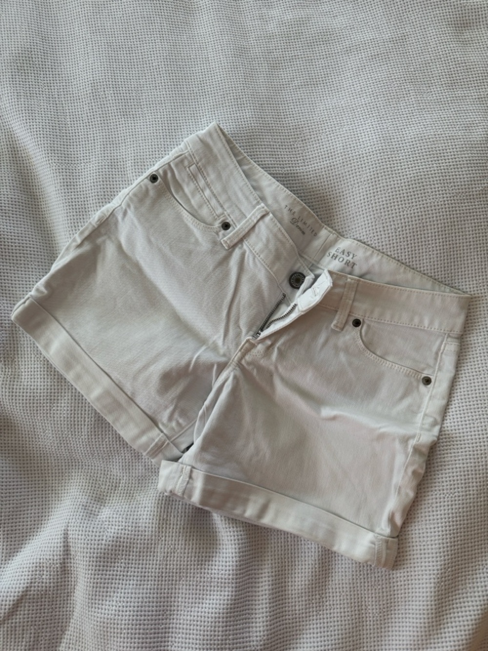 The Limited White Cuffed Denim Jean Shorts
